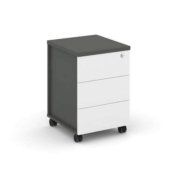 Стайл Проджект Тумба мобильная усил. колеса SN.TMU-006 Антрацит/Антрацит/Белый 416*460*611 - Вид 1