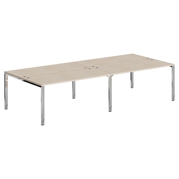 Стол 4-х местный XGWST 3214.1 Бук Тиара/Нержавеющая сталь 3200х1406х750 XTEN GLOSS - Вид 1