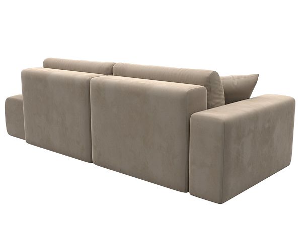 Диван прямой Лига-036 Модерн подлокотник слева Велюр бежевый - Вид 5