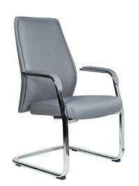 Кресло офисное / Liverpool New CF grey fabric / алюминиевая  база / серая ткань - Фото предпросмотра