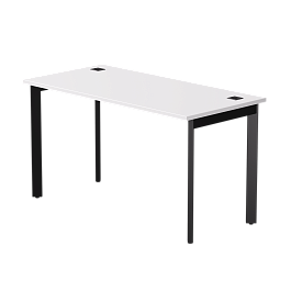 Стол прямой Everprof EVO на металлокаркасе 1380х670х755 мм опоры 45гр Белый/Черный - Фото предпросмотра