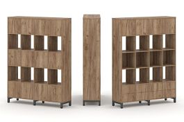 Стайл Проджект Набор стеллажа 1 сторон., 5 яр. SN.NS-541 Дуб Табак/Металл Антрацит 1488*400*1982 - Фото предпросмотра