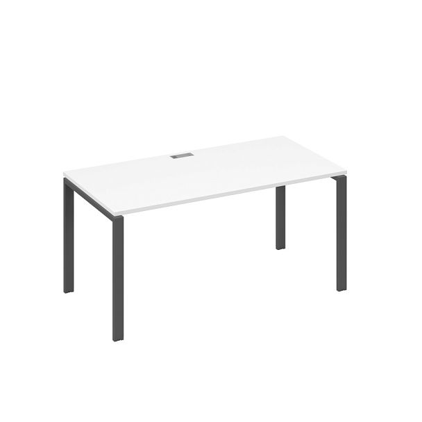 Стол письменный на металлокаркасе UNO A4 А4 Б1 025 БП белый премиум / металлокаркас антрацит - Вид 1