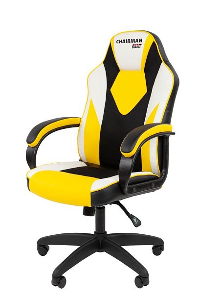 Кресло Chairman game 17 Россия экокожа черный/желтый/белый - Вид 8