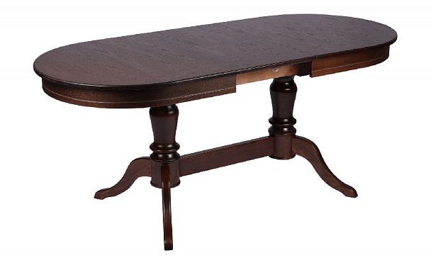 Обеденная группа стол Арей 140(180)х80х76 Темный орех и 6 стульев Камир Темный орех/Кремовая рогожка - Вид 4