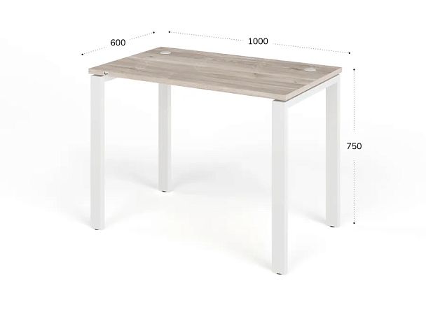 TANDEM RTD057-MK-100-MA Стол прямой на металлокаркасе ун-й 1000х600х750 Дуб Маувелла/Белый - Вид 2