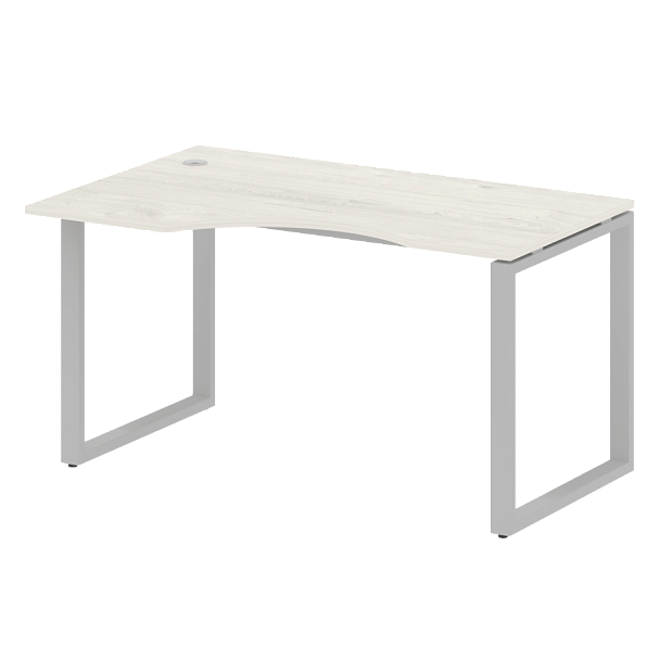 Metal System Стол криволинейный левый на О-образном м/к БО.СА-2 (L) Дуб наварра/Серый металл 1400*900*750 - Вид 1