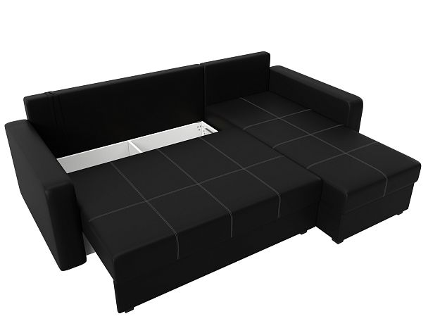 Диван угловой Ливерпуль Лайт правый угол Экокожа черный - Вид 7