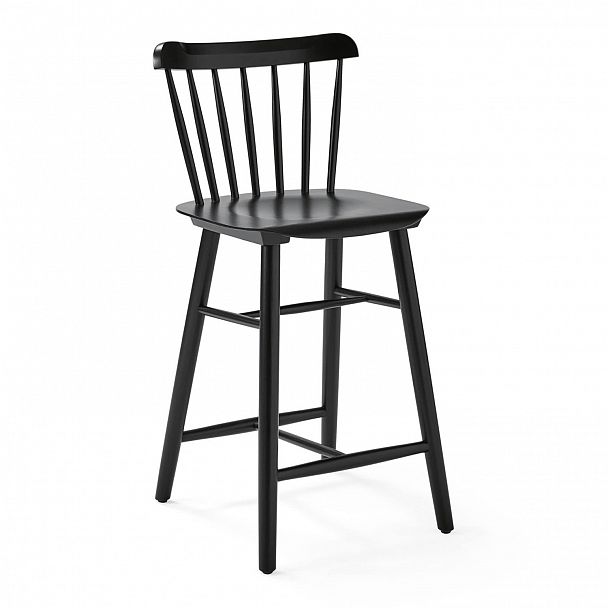 Стул Такер полубарный, черный деревянный - Вид 1