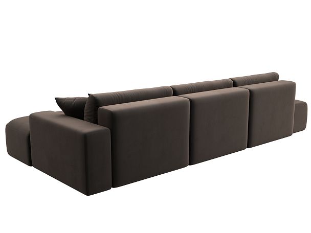 Диван угловой Лига-036 Модерн Лонг правый угол Велюр коричневый - Вид 6