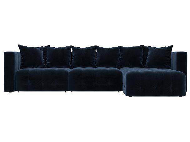 Диван угловой Лига-052 НПБ Лонг угол универсальный Велюр синий - Вид 2