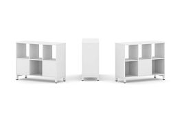 Стайл Проджект Набор стеллажа 2-х сторон., 2 яр. SN.NSD-231 Белый/Металл Белый 1121*400*881 - Фото предпросмотра