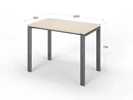 UNITY РМС6-10 ДУБ СОНОМА Стол на металлокаркасе прямой 1000х600х750 - Фото предпросмотра