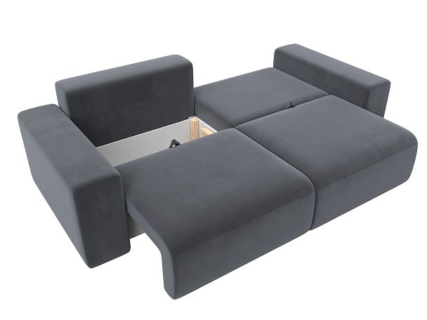 Диван прямой Лига-036 Классик Велюр серый - Вид 8