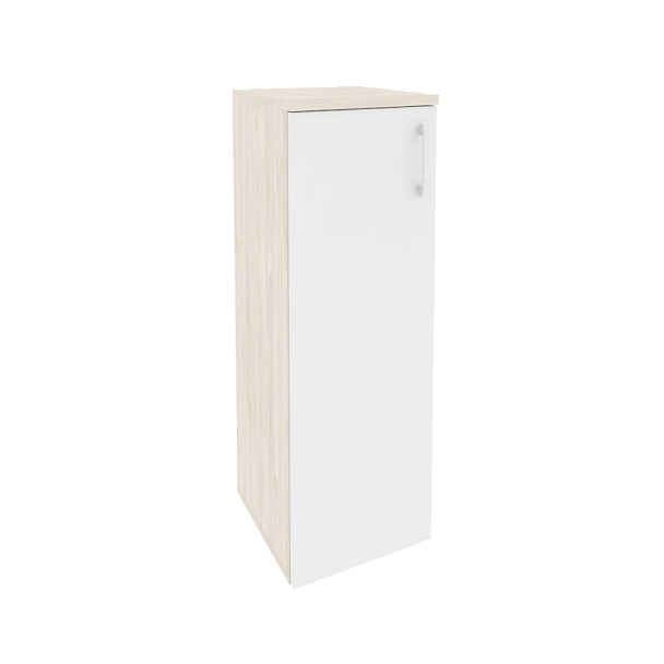 Onix Шкаф средний узкий левый O.SU-2.3 (L) Денвер светлый/Белый бриллиант 400*420*1207 - Вид 1