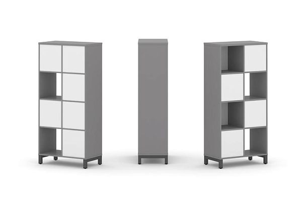 Стайл Проджект Набор стеллажа одностороннего, 4 яруса SN.NS-421 Серый Пепел/Белый/Металл Антрацит 75 - Вид 1