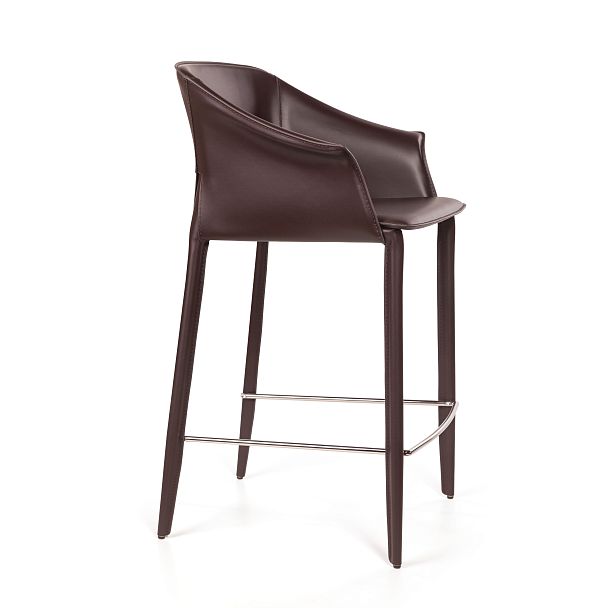 Стул полубарный GIO, кожа коричневый - Вид 8