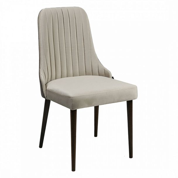 Стул Kongsberg, велюр Bella 09, спинка рогожка Saga brown, ножки старинный орех - Вид 1