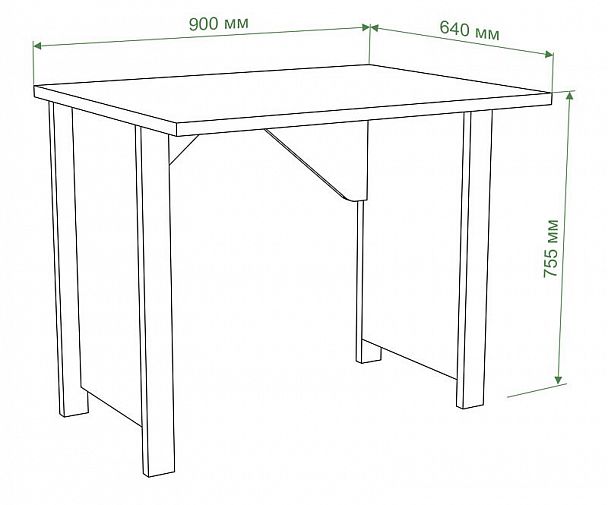 Стол письменный Бартоло СТД-90 Белый/Нельсон - Вид 2