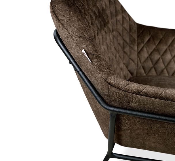 Кресло Sheffilton SHT-AMS2-2 НА МЕТАЛЛОКАРКАСЕ кофейный трюфель/черный муар - Вид 6