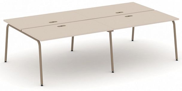 Рабочая станция на 4 места "ESTETICA" ES.D.RS-4.3-LK Капучино - Вид 1