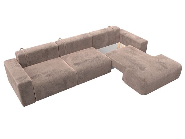 Диван угловой Лига-036 НПБ Классик Лонг правый угол Велюр бежевый - Вид 7
