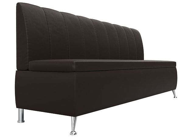 Кухонный прямой диван Кантри (полностью экокожа коричневая) - Вид 3