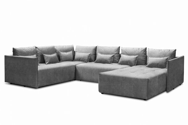 Мягкий угол «Чилетти» П-образный серый - Вид 2