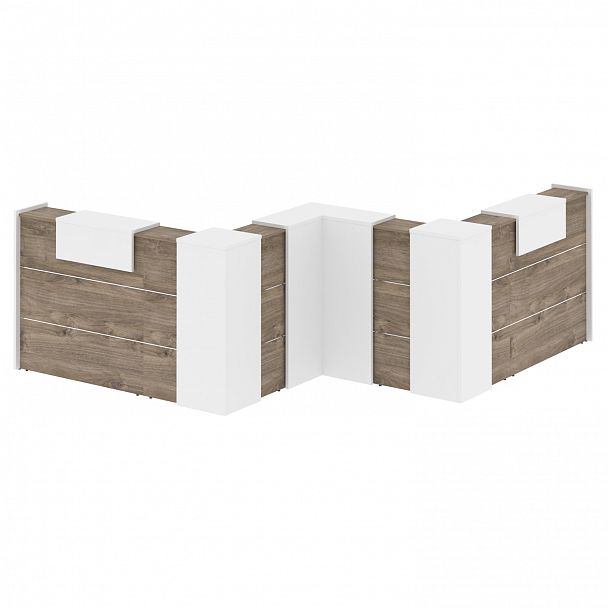 Ресепшн Г-образный "Onix" O.R-K-35 тиквуд темный/белый - Вид 2