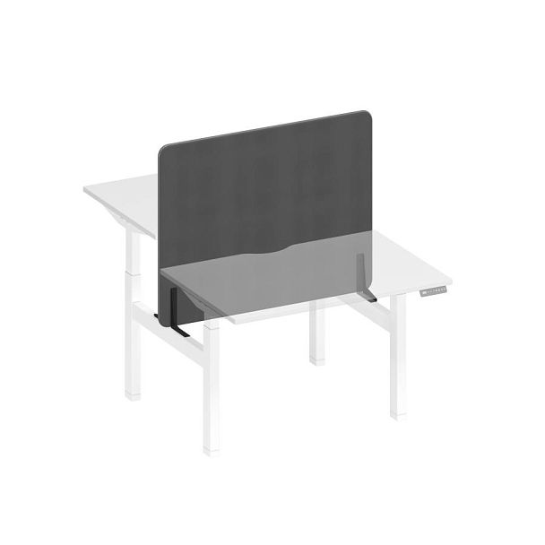 Экран настольный фронтальный тканевый Elevo А2 ЧР 445.02 BA50 серый (Bahama Grey) / черный гладкий - Вид 1