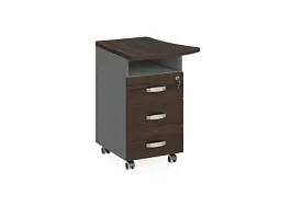 БЕРЛИН / BERLIN Тумба приставная левая 530х600х740 Венге/Серый - Фото предпросмотра