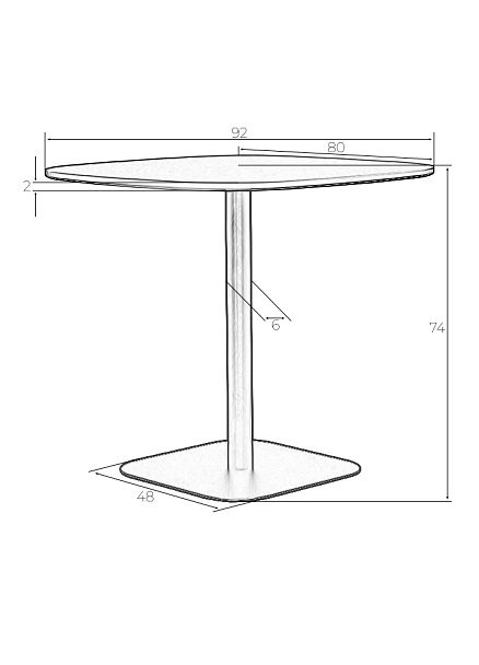 Стол обеденный DOBRIN OTIS (белая столешница, черное основание) - Вид 7