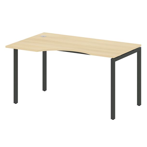 Metal System Quattro Стол криволинейный левый на П-образном м/к 40БП.СА-2 (L) Акация/Антрацит металл 1400*900*750 - Вид 1
