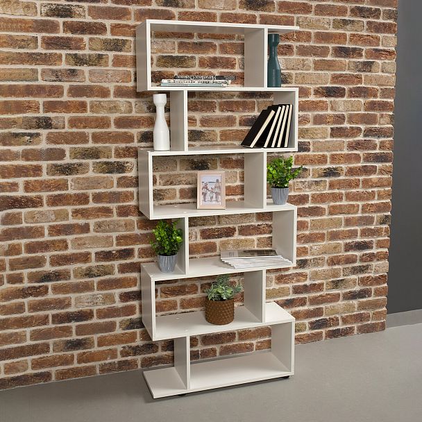 Стеллаж BRABIX "Scandi SH-008", 730х250х1760 мм, 6 секций, ЛДСП, белый, 641897, ЦБ013658-1 - Вид 13