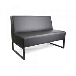(ken-d2-bl) Диван офисный Кентуки двойной, черный Ecotex 3001 - Фото предпросмотра