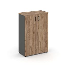 Style Project Шкаф средний широкий SN.STS.E-204 Антрацит/Дуб Табак/Черный Ручки 796*400*1203 - Фото предпросмотра