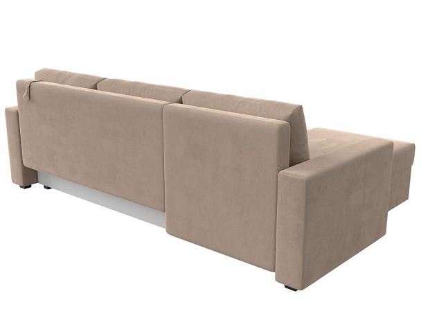 Угловой диван Траумберг Лайт левый (полностью велюр бежевый) - Вид 6