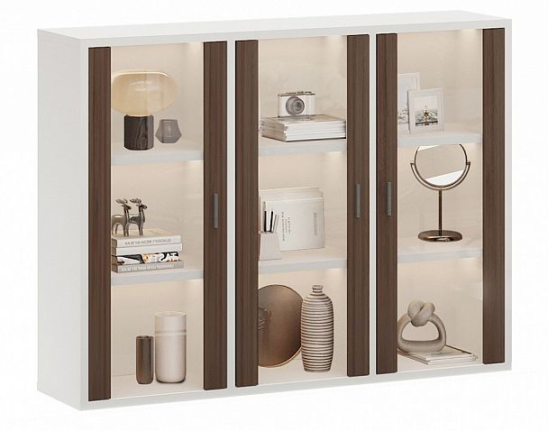 Тумба-витрина Домино СУ(ш3в1)+3ФС Белый/Шамони - Вид 2