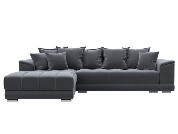 Угловой диван НордСтар левый угол Велюр серый - Вид 2