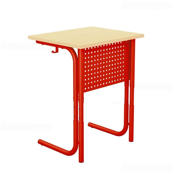 Стол ученический 101РП, 1-местный, регулируемый (экран-перфорация) на круглой трубе (м/к Красный, Синий, Зеленый), гр.5-7 - Вид 1