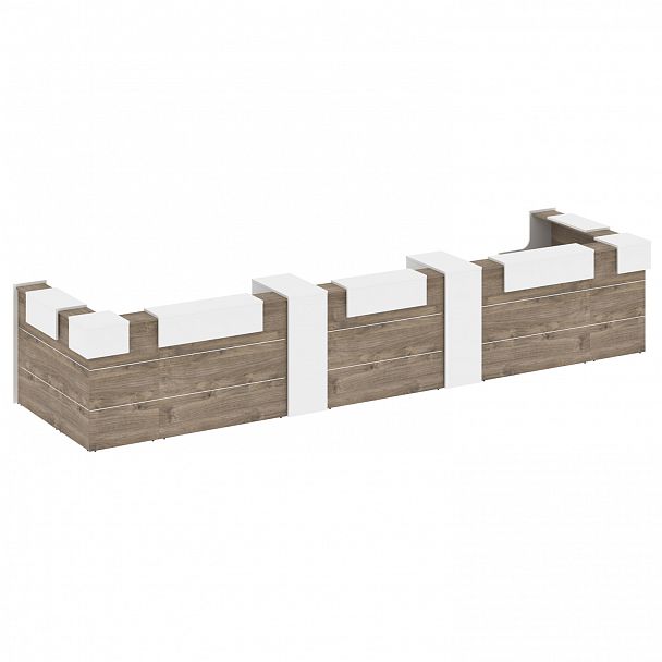 Ресепшн П-образный "Onix" O.R-K-38 тиквуд темный/белый - Вид 2