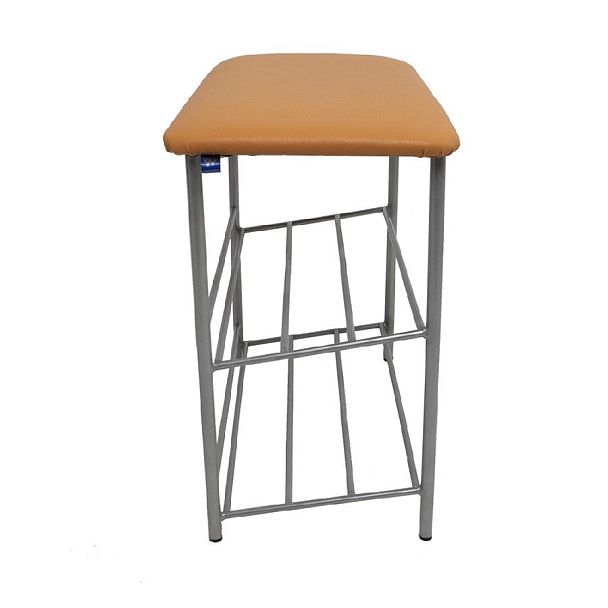 Банкетка-обувница с наклонной полкой к/з шоколад на меди - Вид 3