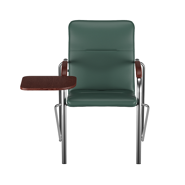 Стул офисный Самба с пюпитром пластик черный, экокожа grass, каркас серебро - Вид 6