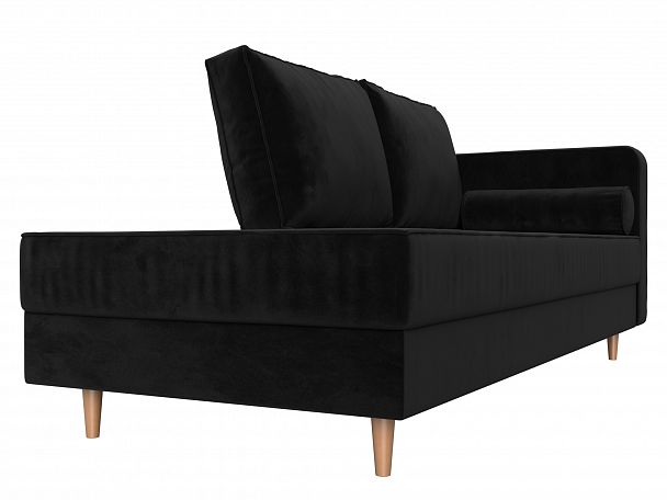 Кушетка Прайм правый (полностью велюр черный) - Вид 3