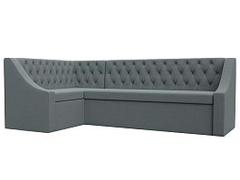 Диван кухонный угловой Мерлин левый угол Рогожка серый - Фото предпросмотра