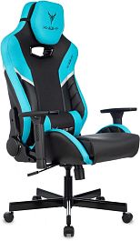 Кресло игровое Knight Thunder 5X черный/голубой экокожа крестов. металл - Фото предпросмотра