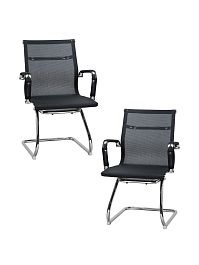 Набор 2 шт Офисное кресло для посетителей DOBRIN CODY MESH (чёрный) - Фото предпросмотра