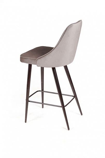 Стул полубарный Oliver, бархат пепельно-бежевый 25/ чёрный конус - Вид 5