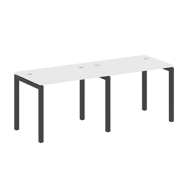 Metal System Quattro Р. ст. на 2 раб. места на П-образном м/к 50БП.СМ-2.1 Белый/Антрацит металл 2000*720*750 - Вид 1
