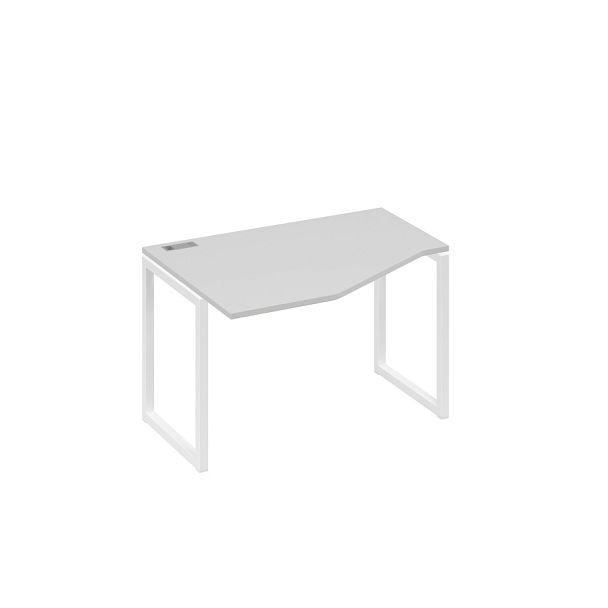 Стол эргономичный левый "Техно" на металлокаркасе QUATTRO A4 А4 Б4 051 БП серый / металлокаркас белый - Вид 1
